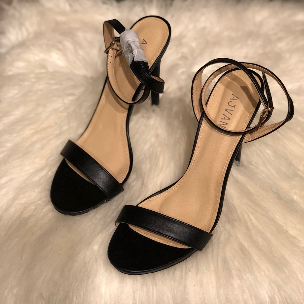 Black 5 in. Ankle strap heels